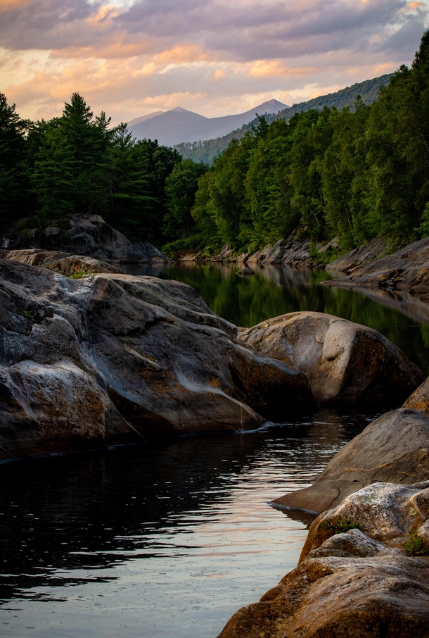 Pemigawasset River Mt Lincoln and Mt Lafayette White Mountains NH 