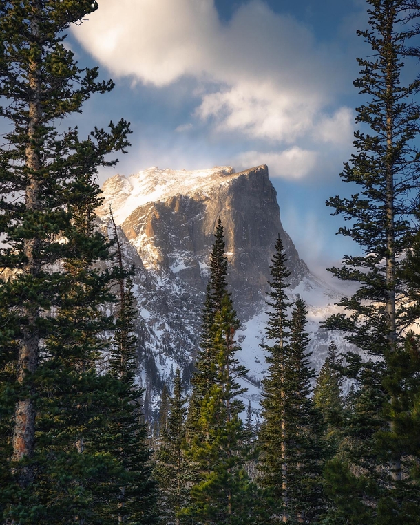 Perfect Framing for Hallett Peak - Rocky Mountain National Park Colorado 
