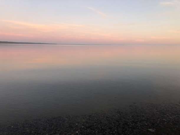 Perfectly still water on Lake Superior  on iPhone 
