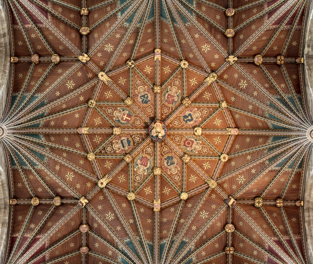 Peterborough Cathedral Central Tower Ceiling England 