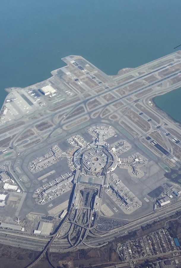 Photographed from a flight circling to land at San Francisco International Airport bring images of Cthulhu to mind