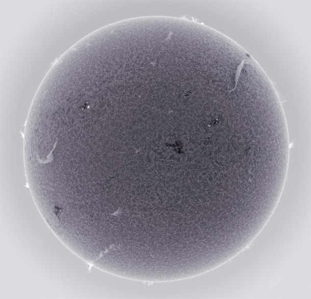 Photographs of sun using H-alpha filter  