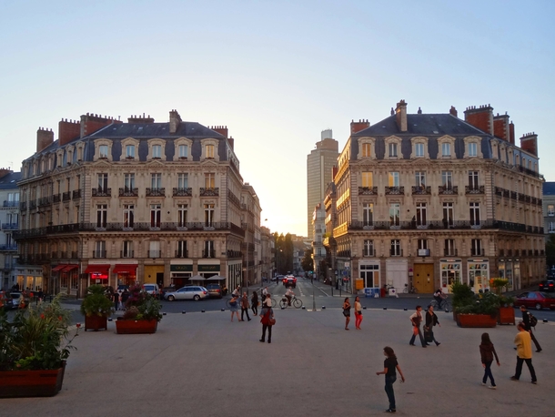 Place Saint-Pierre at sunset in Nantes France 
