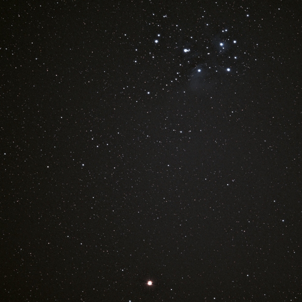 Pleiades and Mars from Last Night 