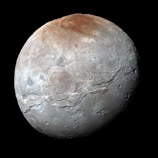 Plutos moon Charon at highest resolution yet and in color 