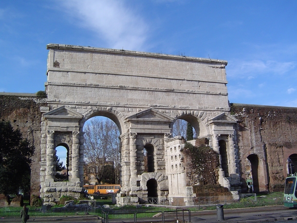 Porta Maggiore one of the eastern gates in the rd-century Aurelian Walls of Rome 