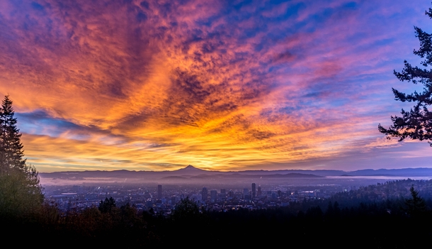 Portland OR at sunrise 