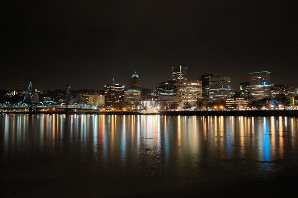 Portland OR Waterfront from east bank 