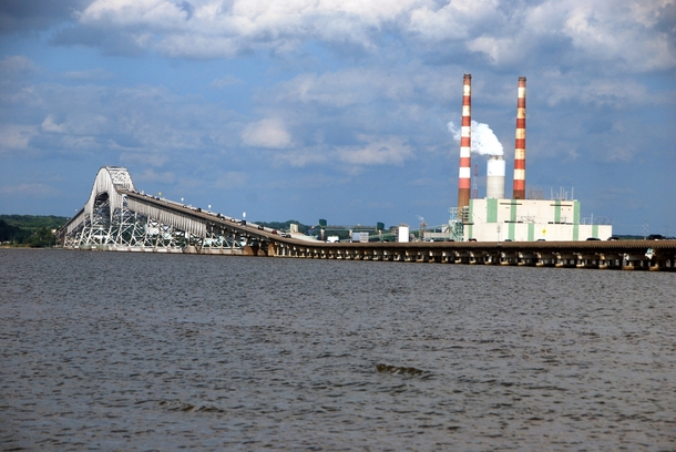 Potomac River bridge amp power plant Maryland USA 