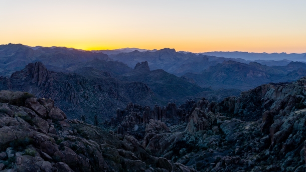 Predawn over the Superstition Mountains Arizona 