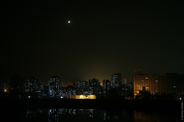 Pyongyang North Korea by night 