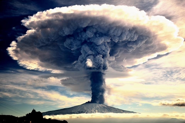 Pyrocumulus above Etna volcano Sicily today at  CET as seen from Cesaro Messina Photographer Giuseppe Famiani 