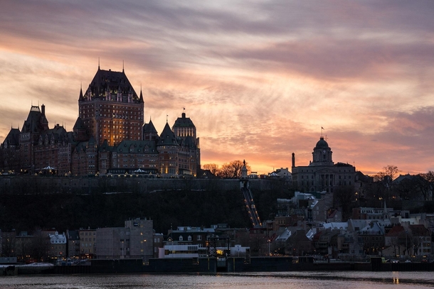 Quebec City Canada at sunset 