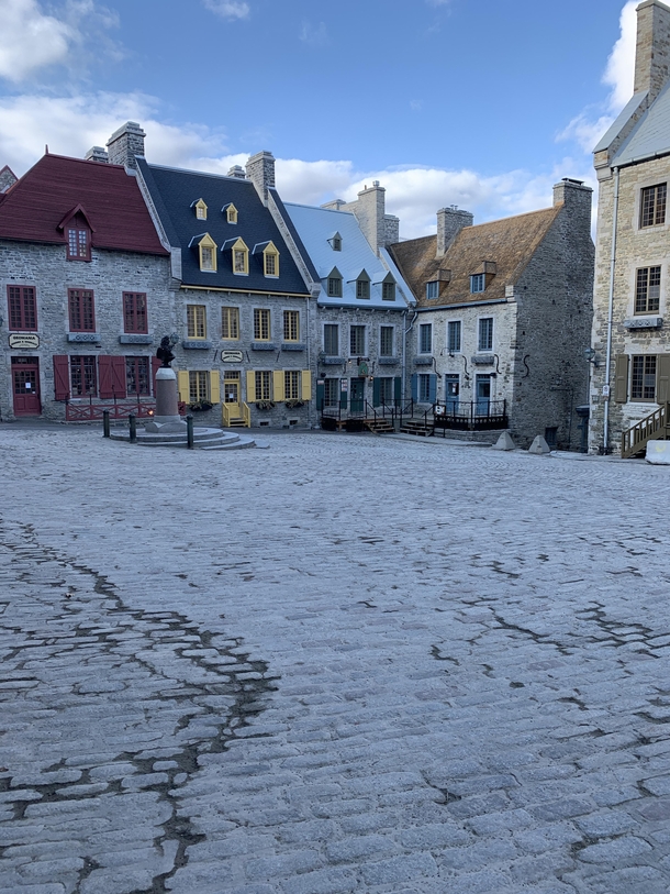 Quebec Citys Petit Champlain empty