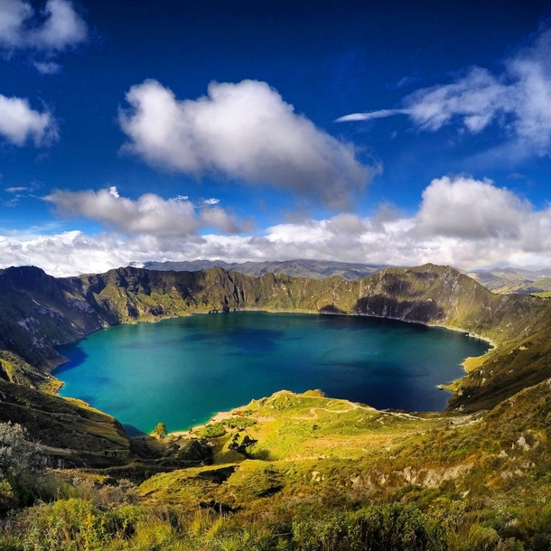 Quilotoa Lagoon Ecuador formed by a collapsed volcano years ago by Elan ...