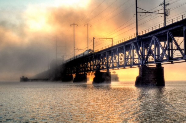 Rail bridge over the Susquehanna River Maryland 