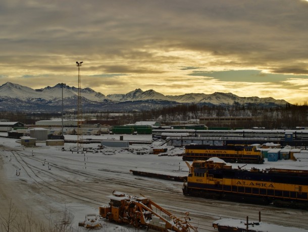 Railroad yard in Alaska 