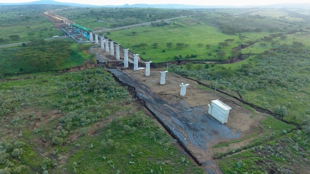 Railway Bridge Crossing Over the Suswa Rift in Kenya