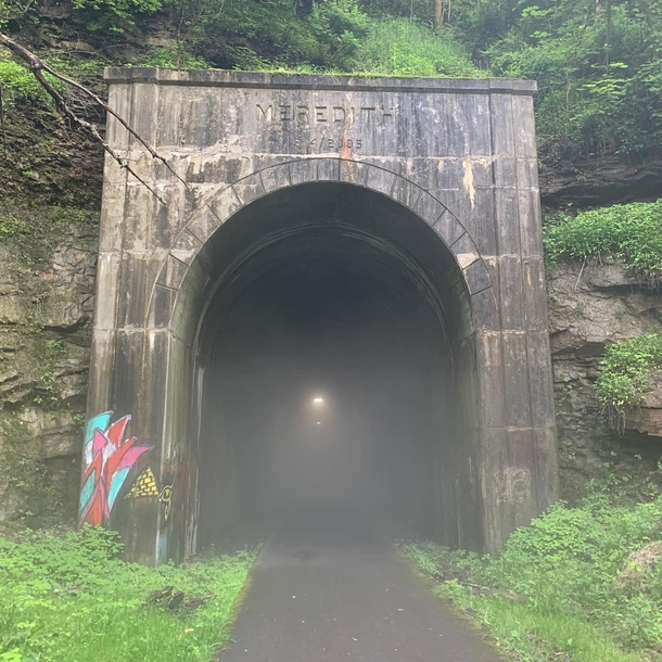 Railway tunnel repurposed for walking path Fairmont WV OC