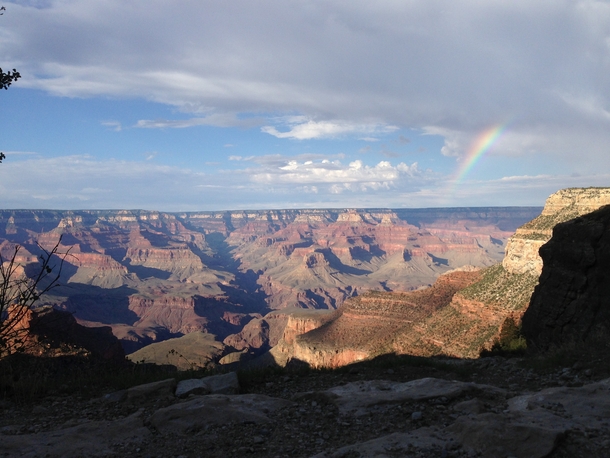 Rainbow over the Grand Canyon at Mathers Point on the southern rim 