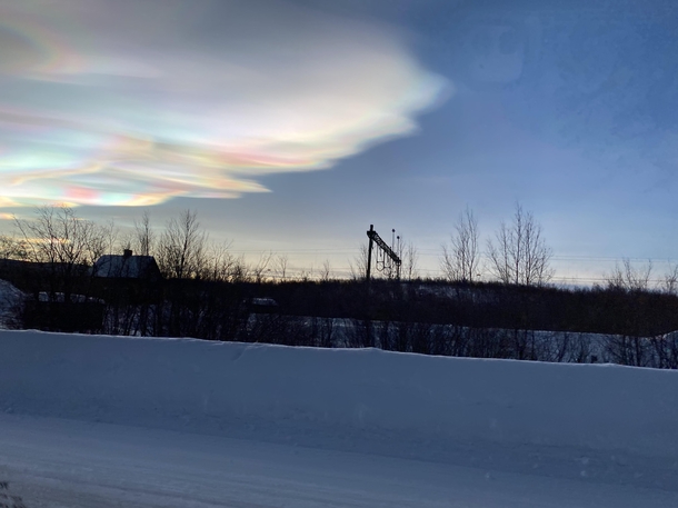 Rainbows in the clouds in Kiruna Sweden  unaltered photo