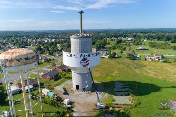 Raising our new water tower in Kentucky