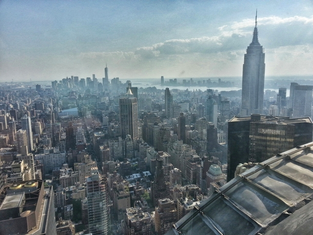 Rare view of Manhattan from the th floor of the Chrysler Building - no visitors allowed only office suite employees 