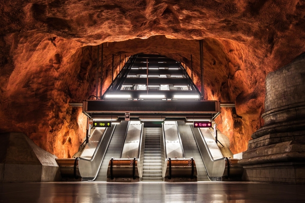 RdhusetCourt House Metro station in Stockholm Sweden  by Peter Lbeck x-post rSwedenPics