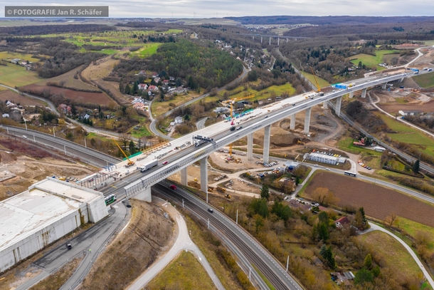 Reconstruction of the A Autobahn near Wrzburg Germany
