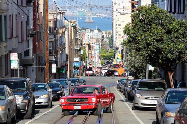 Red Mustang in San Francisco 
