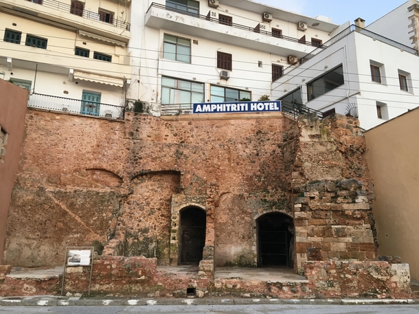 Remnants of a building bombed by the Germans During WWII in Chania Crete 