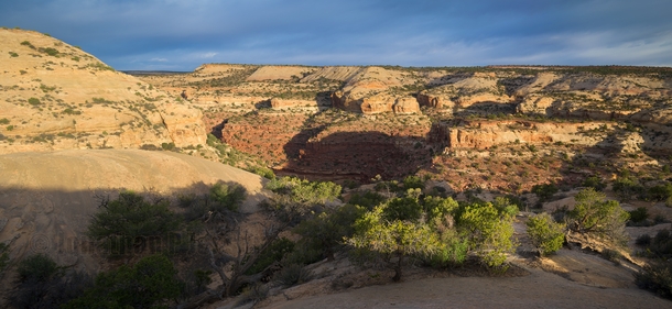 Remote canyon in the four corners region uSA Two exposures pano 