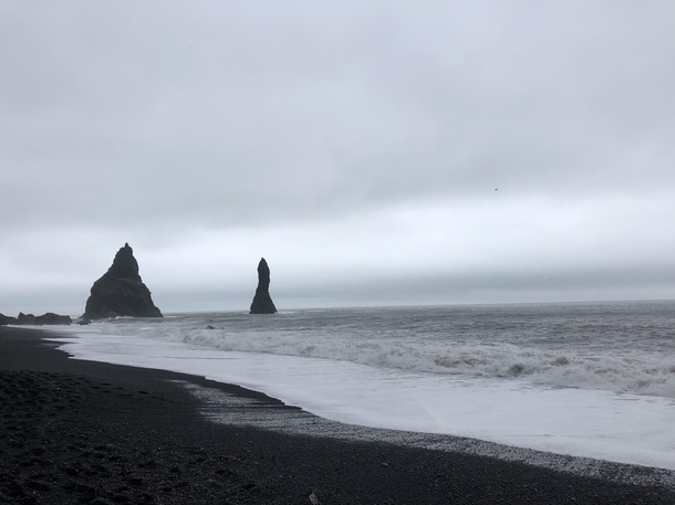 Reynisdrangar Columns Reynisdrangar Black Sand Beach South Coast Iceland 