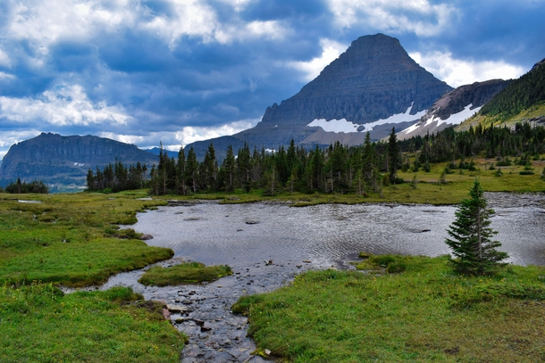 Reynolds Mountain from the Hidden Lake Trail Glacier National Park Montana USA 