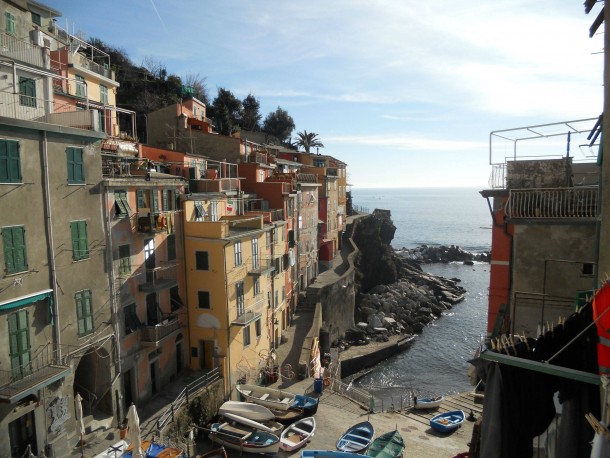 Riomaggiore Cinque Terre Italy From the balcony of my  a night hostel 