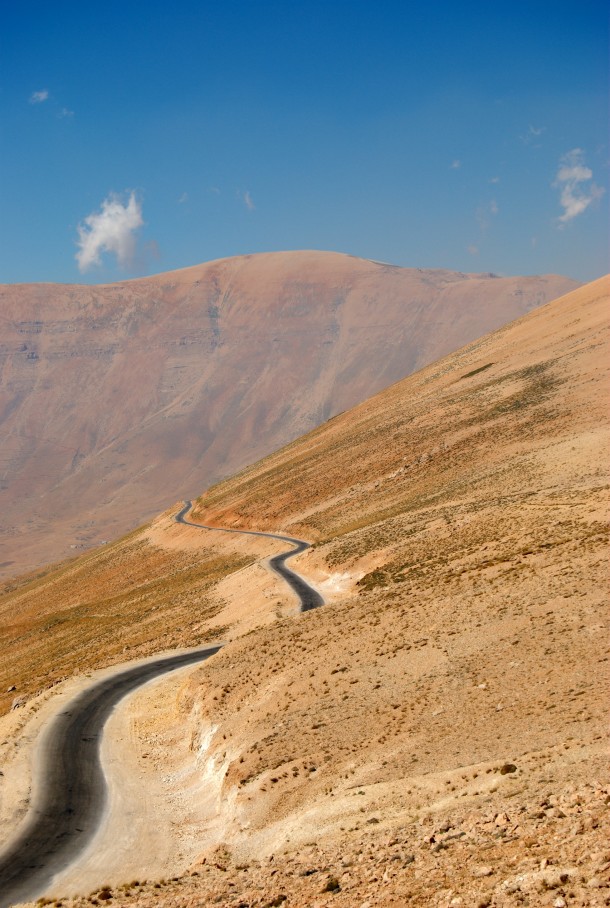 Road from Baalbek to Bcharre in Lebanon 