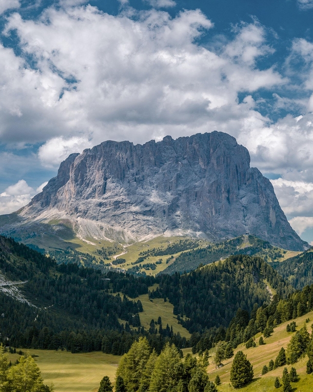 Roadside views on a drive through the Dolomites 