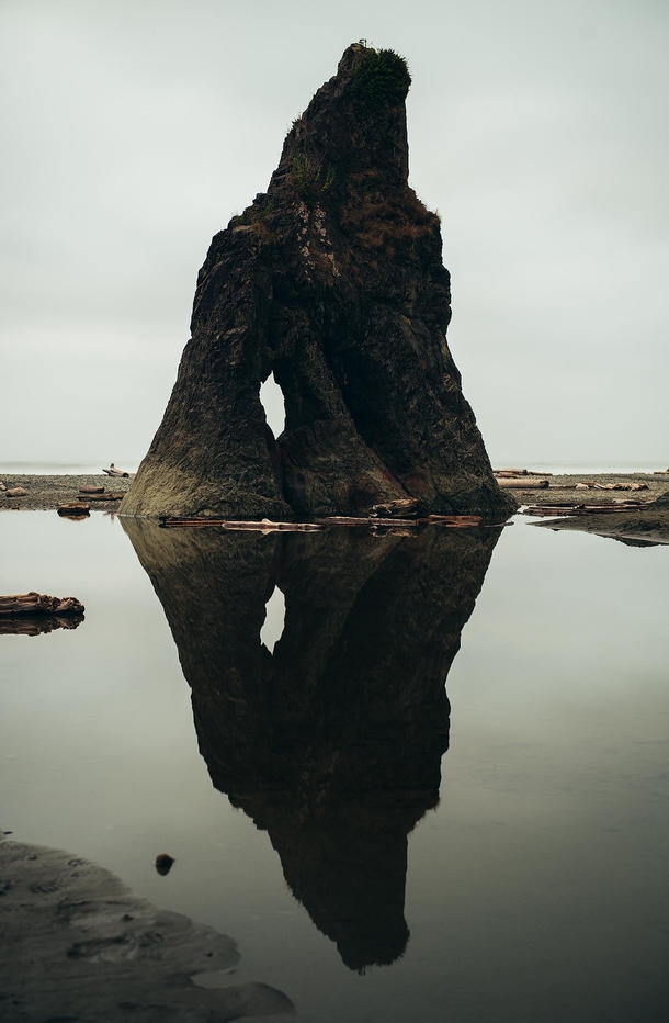 Rock formation on Ruby Beach Oregon Coast 