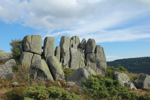 Rock formations on the Steinberg - Vosges mountains France 