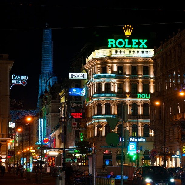 Rolex Neon Krntnerstrasse Vienna Austria 
