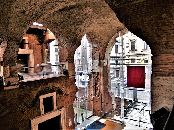 Roman Rome - View from inside Trajans Forum into Via Quattro Novembre 