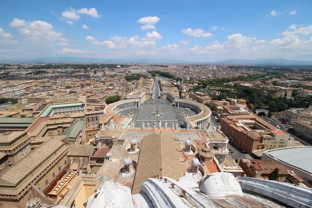 Rome From St Peters Basilicas Cupola Vatican City 