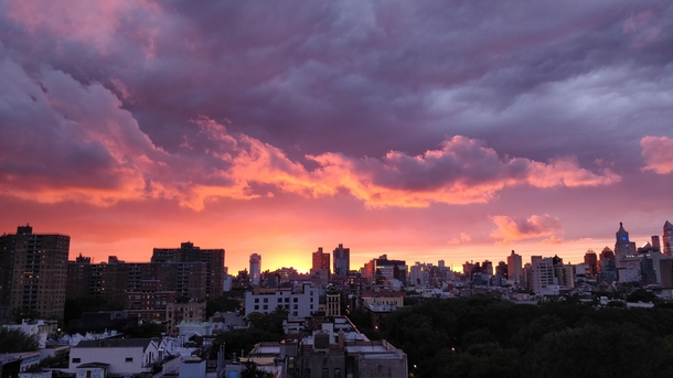 Rooftop Sunset from Alphabet City Manhattan 