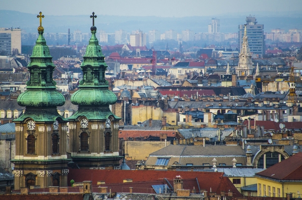 Rooftops of Budapest Hungary 