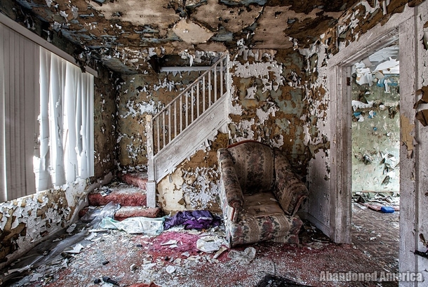 Room in abandoned house in an abandoned neighborhood 