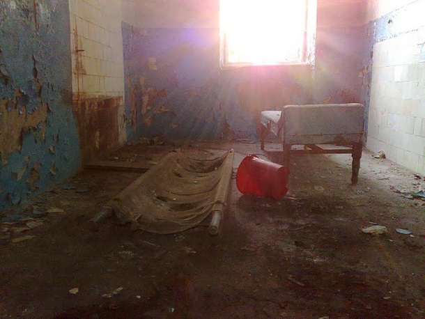 Room in an abandoned alcohol rehab clinic Lviv region Ukraine