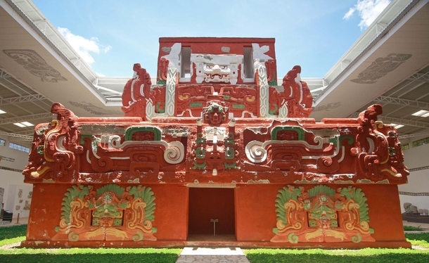 Rosalila phase of temple  in Copan reconstruction built AD  by Tzi-Balam 