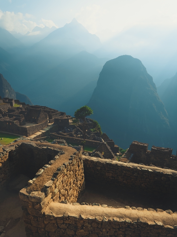 Ruins atop the mountain Machu Picchu Peru 