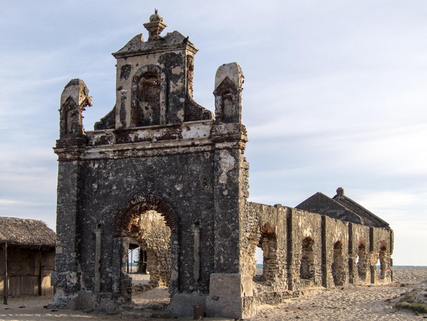 Ruins of Church at Dhanuskhodi Tamil Nadu India