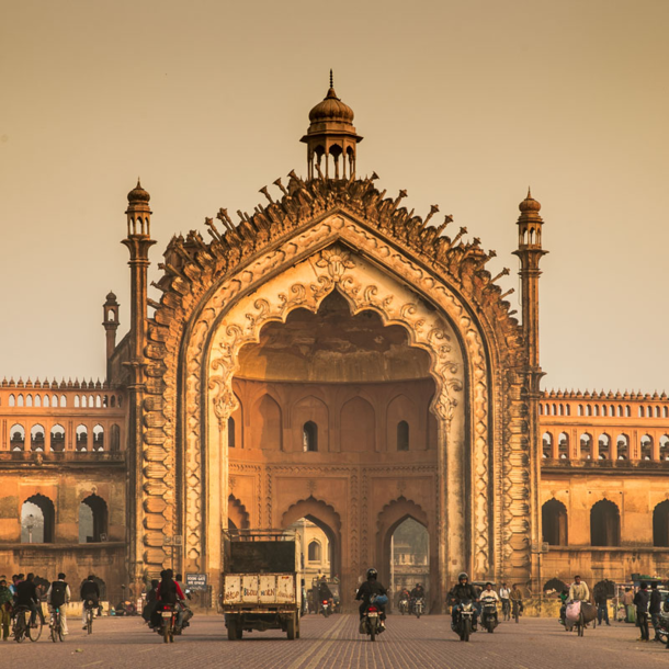 Rumi Darwaza Lucknow INDIA was built in the  by Nawab Asaf-ud-Daula It is an example of Awadhi architecture Rumi relating to Rome is the term Muslims applied to Constantinople when it was still Byzantium the capital of the Eastern Roman empire